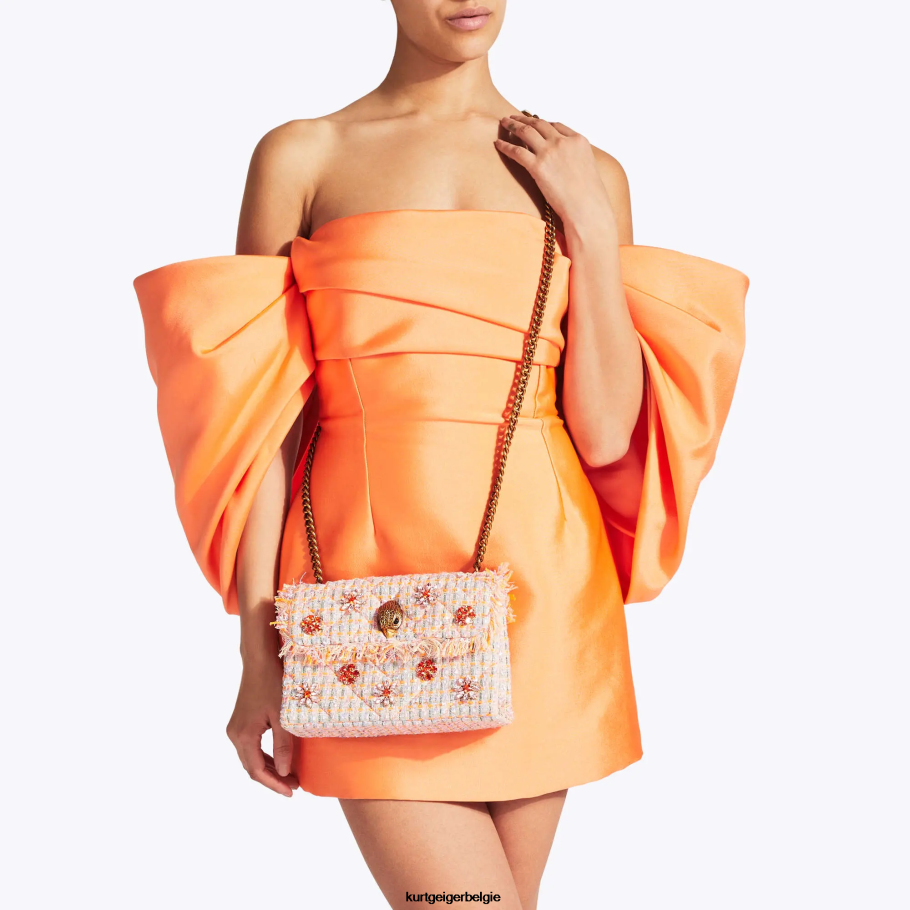 Kurt Geiger Middelgrote kensington-tas van Londen tweed vrouwen | Tassen oranje D0N0ZV11