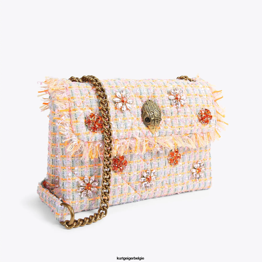 Kurt Geiger Middelgrote kensington-tas van Londen tweed vrouwen | Tassen oranje D0N0ZV11